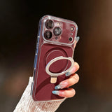Magnetic 360° Holder Frosted Shockproof Case For iPhone