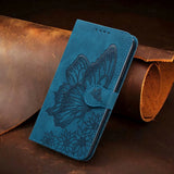 Premium Embossed Magnetic Leather Wallet Flip Case For iPhone