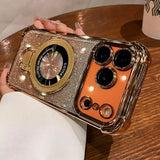 Glitter Plating Magnetic Stand Holder Case For iPhone