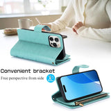 Leather Zipper Wallet Case For iPhone