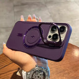 Magnetic lens ring holder,frosted shockproof case for iPhone