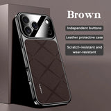 Frame Leather Shockproof Bumper Plating Case For iPhone