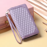 Rhombic Flap Wristlet Wallet Leather Case for Samsung