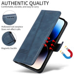 Flip Wallet Card Slot Line Leather Case For iPhone