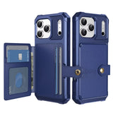 Wallet Card Holder Hybrid Rubber Bumper Case for iPhone