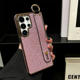 Glitter Wristband Stand Plating Case for Samsung