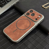 Dissipate Heat Bumper Magnetic Leather Case for iPhone