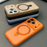 Luxury Matte Soft Frame Bracket Holder Case For iPhone