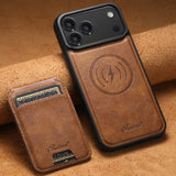 Leather Card Holder Stand Frame Case For iPhone