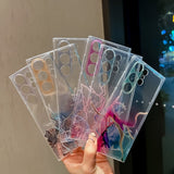 Soft Watercolor Clear Case For Samsung