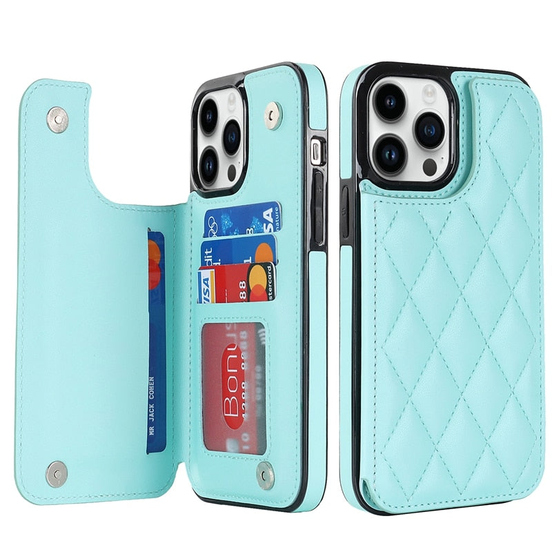 Wallet Card Flip Leather Case For iPhone