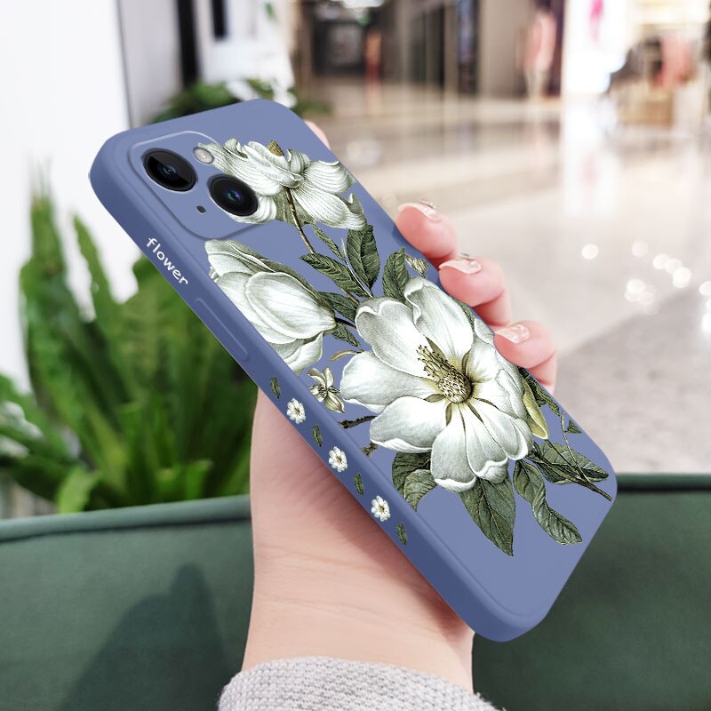 Wild Flowers Silicone Case For iPhone