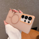 Mesh heat dissipation Magsafe magnetic case for Samsung
