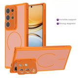 With Lens Stand Iridescent Magnetic Case for Samsung