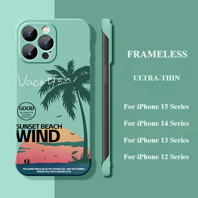 Ultra-thin Coconut Tree Drop-proof Frameless Case For iPhone