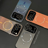 Large-view carbon fiber magnetic phone case for iPhone