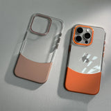 2 in 1 Detachable Hit Color Ultra Thin Clear Shockproof Hard Case For iPhone