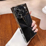 Luxury Glitter Squared Aurora Glossy Case For iPhone