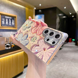 Ins Hot Oil Painting Flower Samsung Case withLens Protector Film