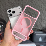 Magsafe magnetic skin-feel invisible stand hard case For iPhone