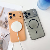 Ultra thin frosted ice mist magnetic case For iPhone