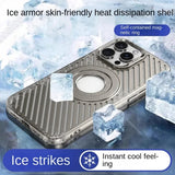 Magnetic Hollow Heat Dissipation Ice Armor Matte Case for iPhone