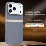 Strong Magnet Embossed Textured Leather Case For iPhone