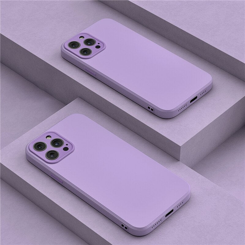 Camera Protection Liquid Silicone Case For iPhone