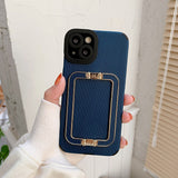 3D Square Holder Leather Phone Case for iPhone