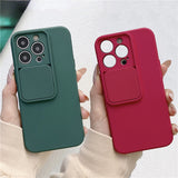 Slide Camera Protection Silicone Case For iPhone
