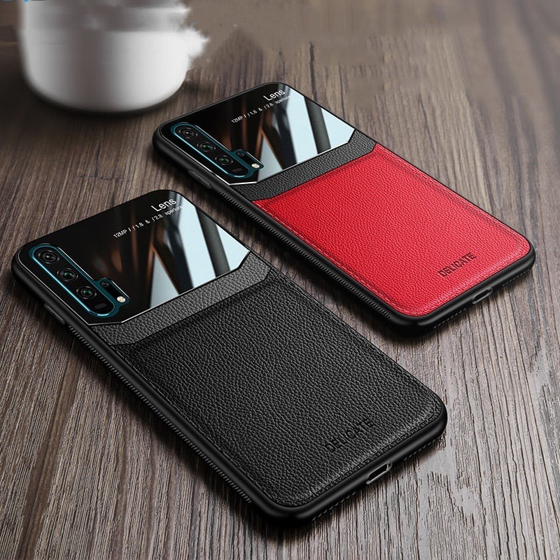 Glass Back Leather Case for Huawei.