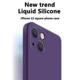 Square Luxury Liquid Silicone Phone Case For iPhone