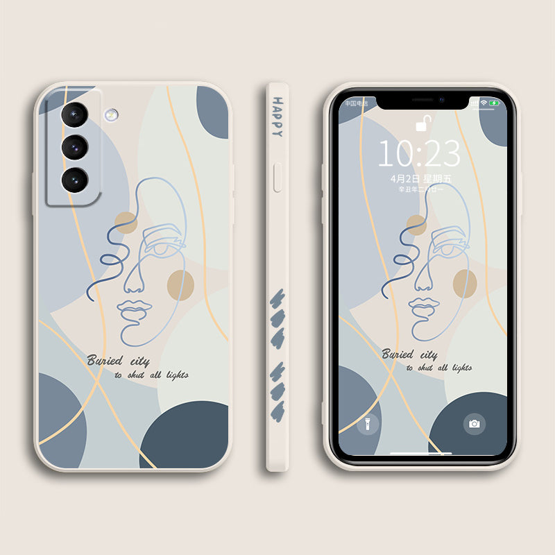 Abstract Liquid Silicone Case for Samsung Galaxy