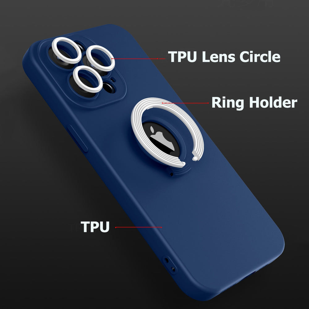 Silicone Ring Holder Shockproof Case For iPhone