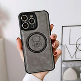 Astronaut Leather Magnetic Case For iPhone