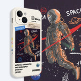 Aurora Astronaut Silicone Case For iPhone