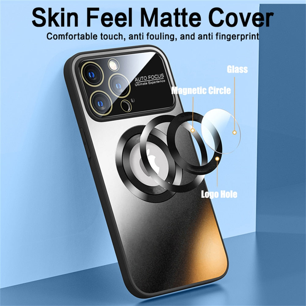 Matte  Glass Lens Camera Protection Case for iPhone