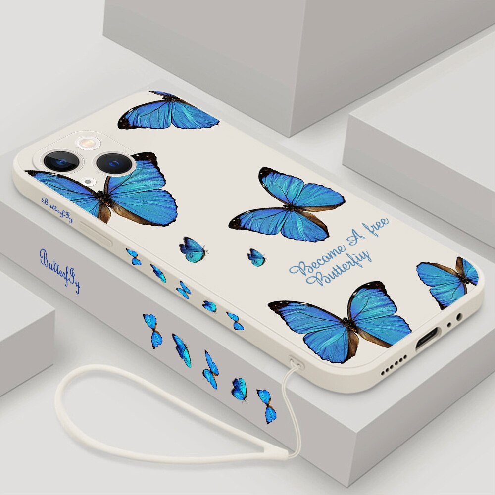 Butterfly Liquid Silicone Case For iPhone