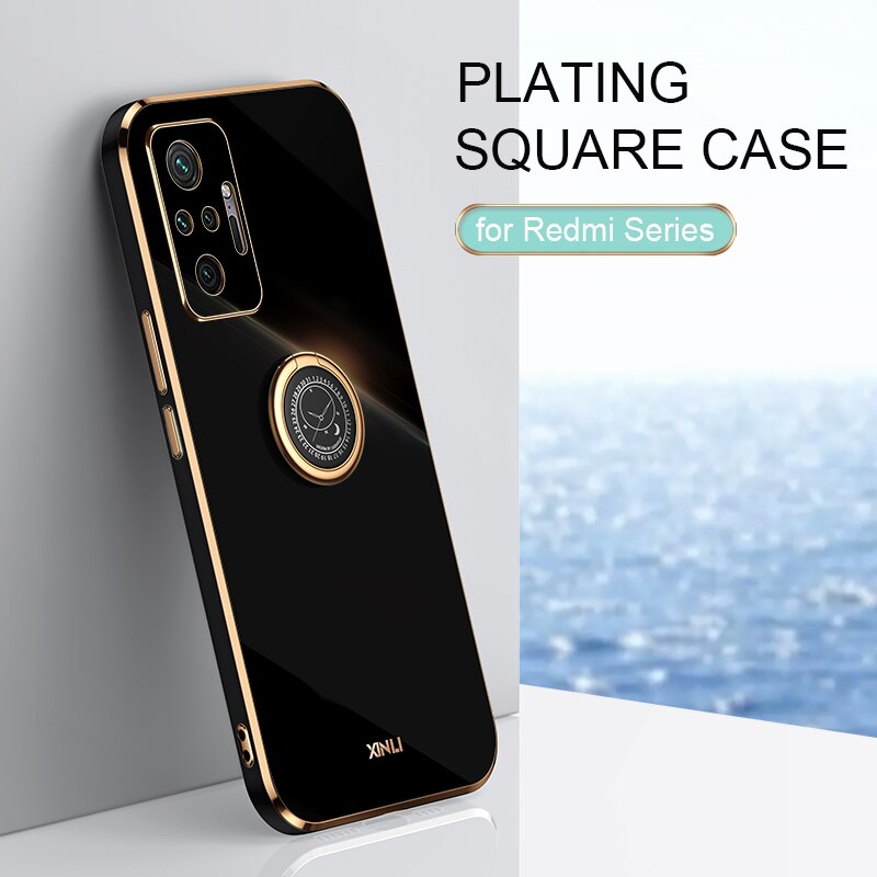 Square Silicone Ringholder Back Case For Xiaomi.