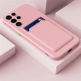 Card Slot Silicone Shockproof Case For Samsung