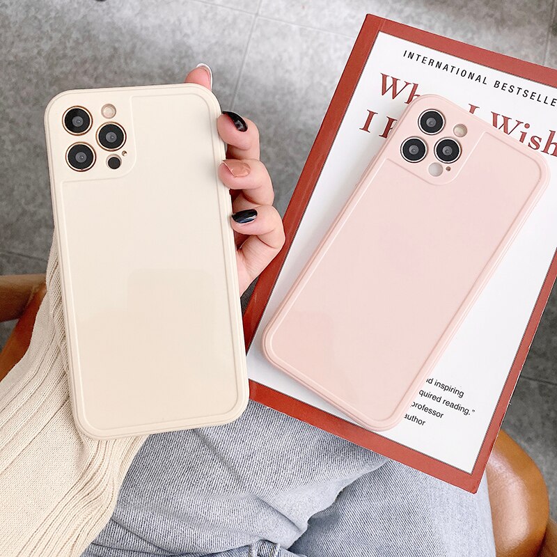 Full Cover Protector Solid Color Case for iPhone