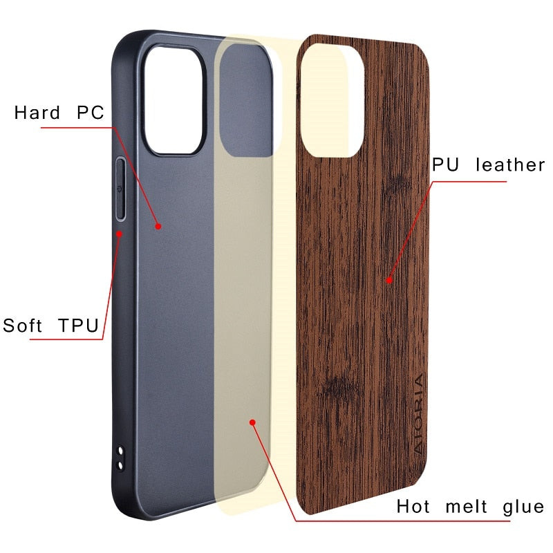 Bamboo Wood Pattern Leather Case for iPhone