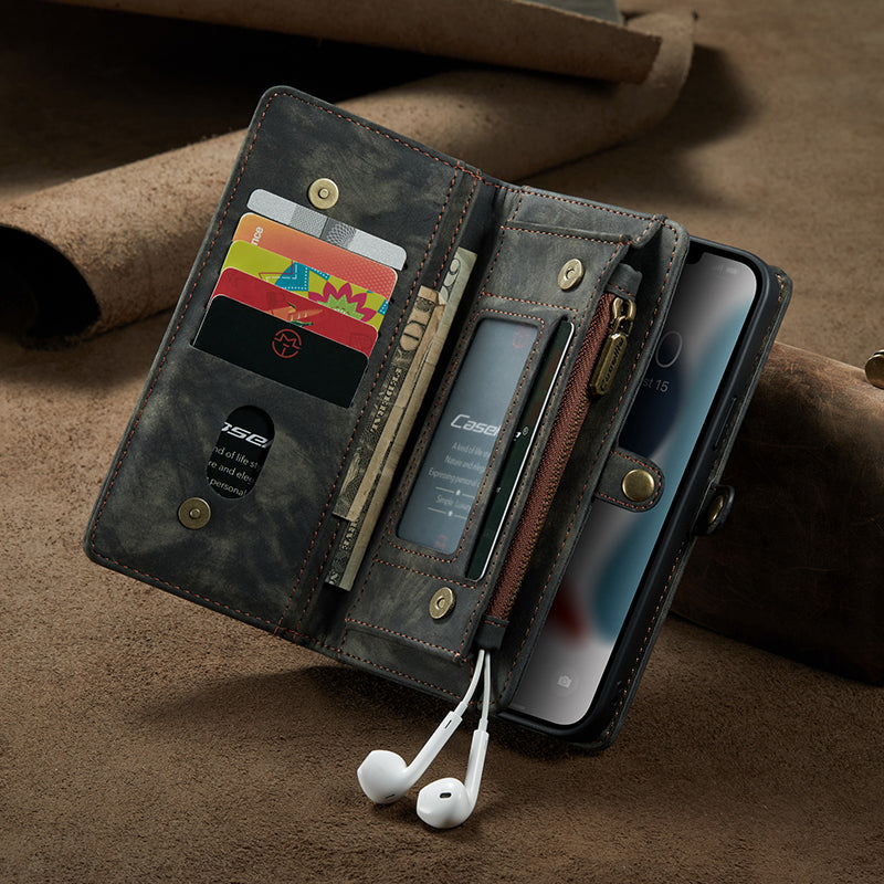 Vintage Multifunction Wallet Leather Case For iPhone