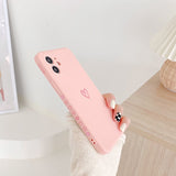 Cute Love Heart Frame Silicone Case For iPhone