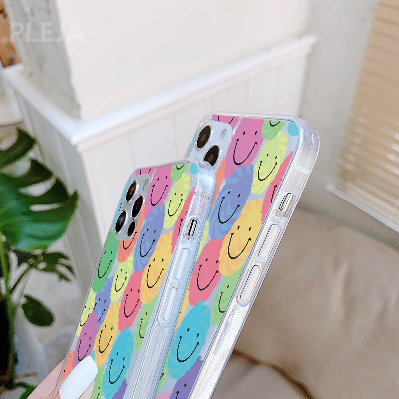 Cute Smile Face Clear Phone Case For Xiaomi.