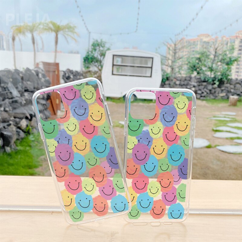 Cute Smile Face Clear Phone Case For Xiaomi.
