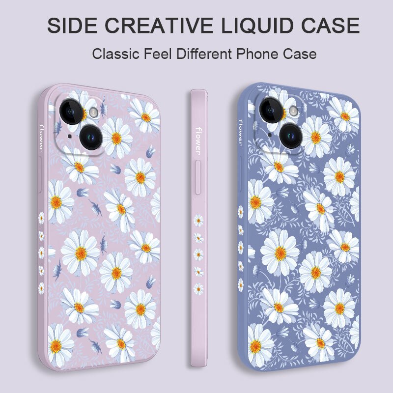 Daisies Among Grass Silicone Case For iPhone