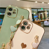 Electroplated Love Heart Case For iPhone