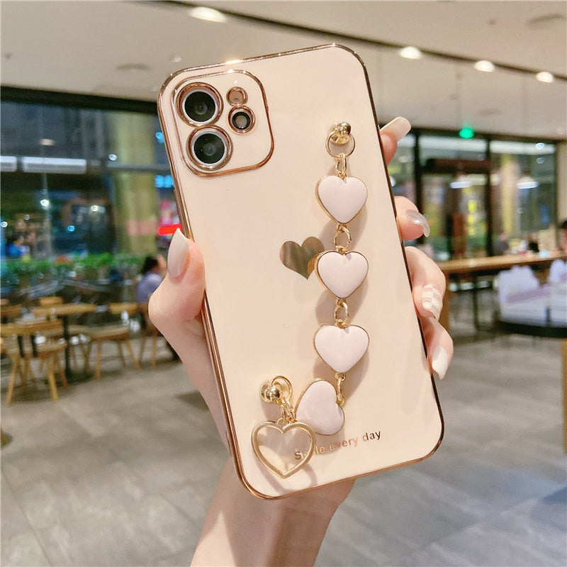 Electroplated Love Heart Case For iPhone