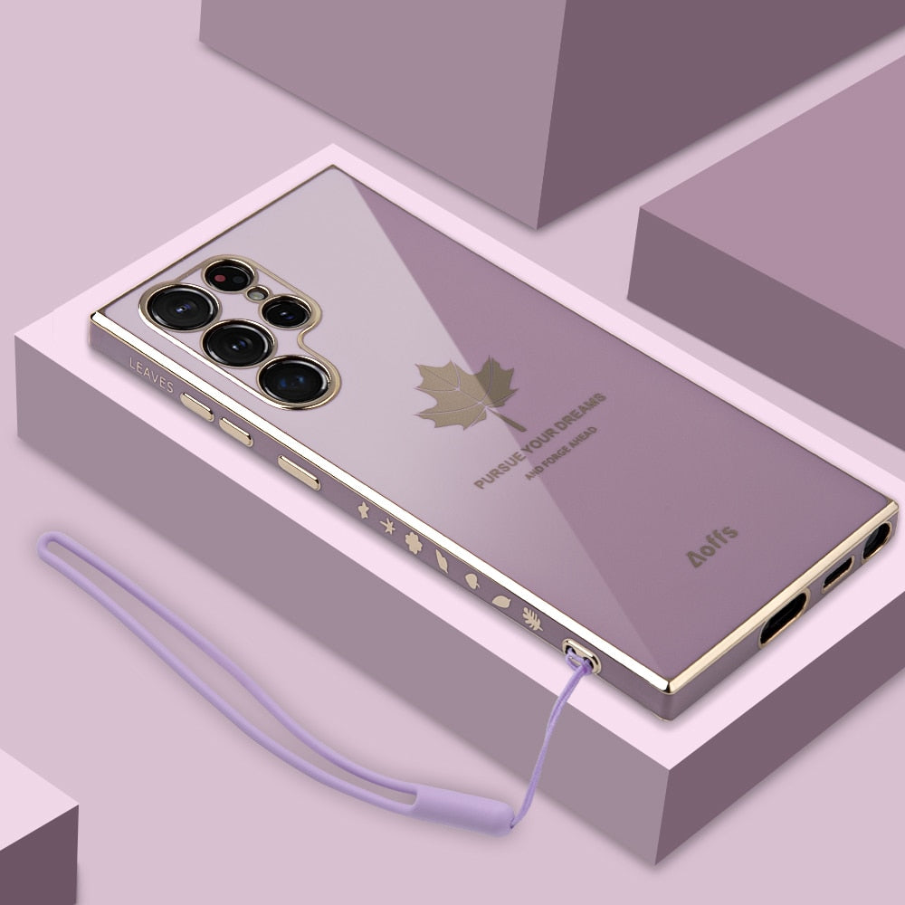 Electroplated Maple Leaf Case For Samsung